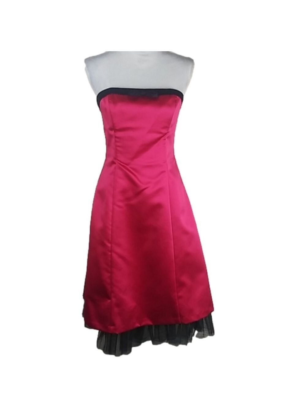 Faviana New York Pink Faux Bow Bodice Strapless Zipper Back Semi Formal Dress
